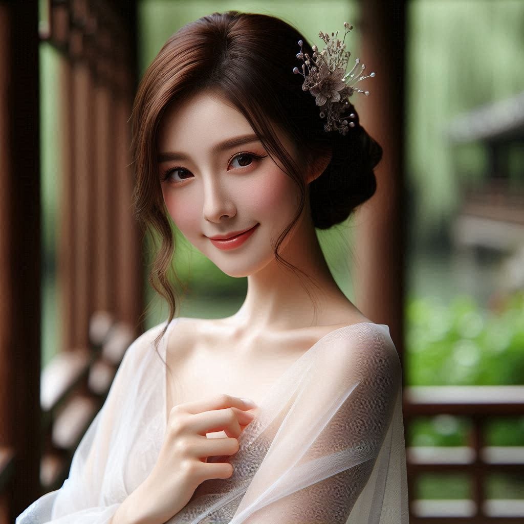 庭院巧遇妹子