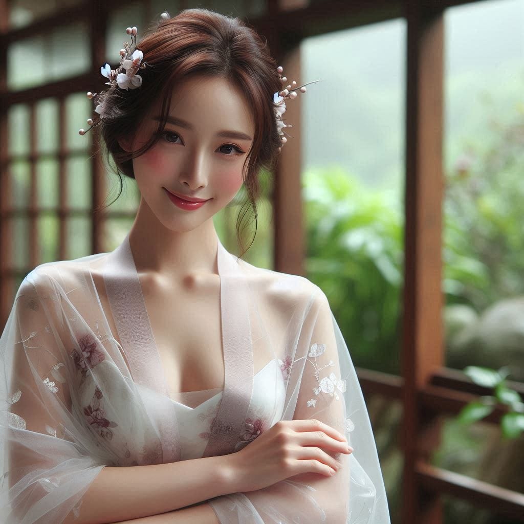 庭院巧遇妹子