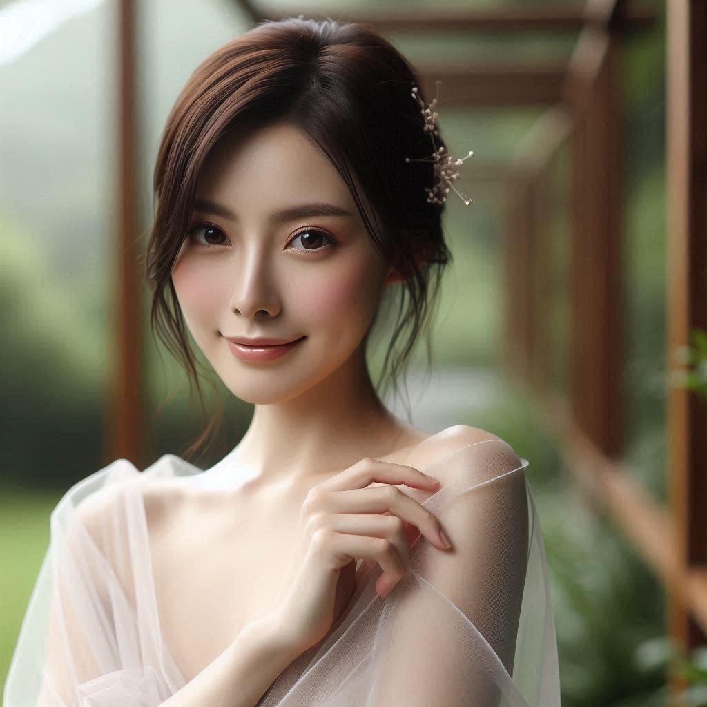 庭院巧遇妹子