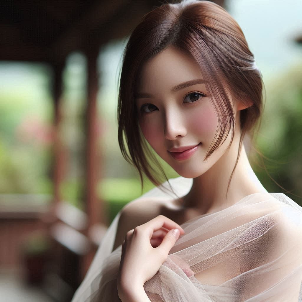 庭院巧遇妹子