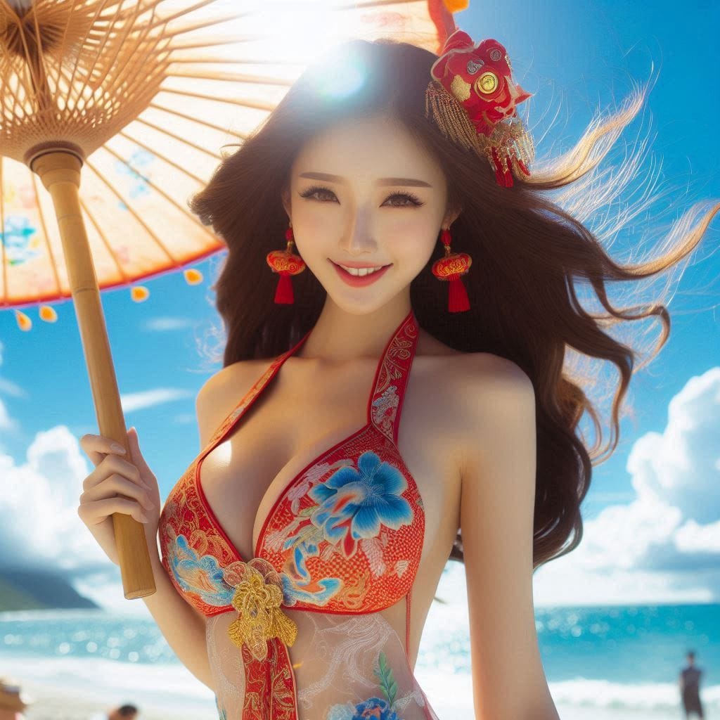 沙灘旗袍