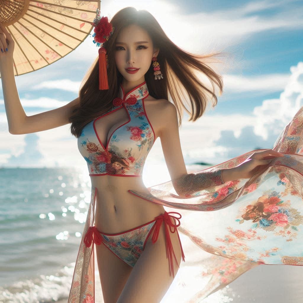 沙灘旗袍