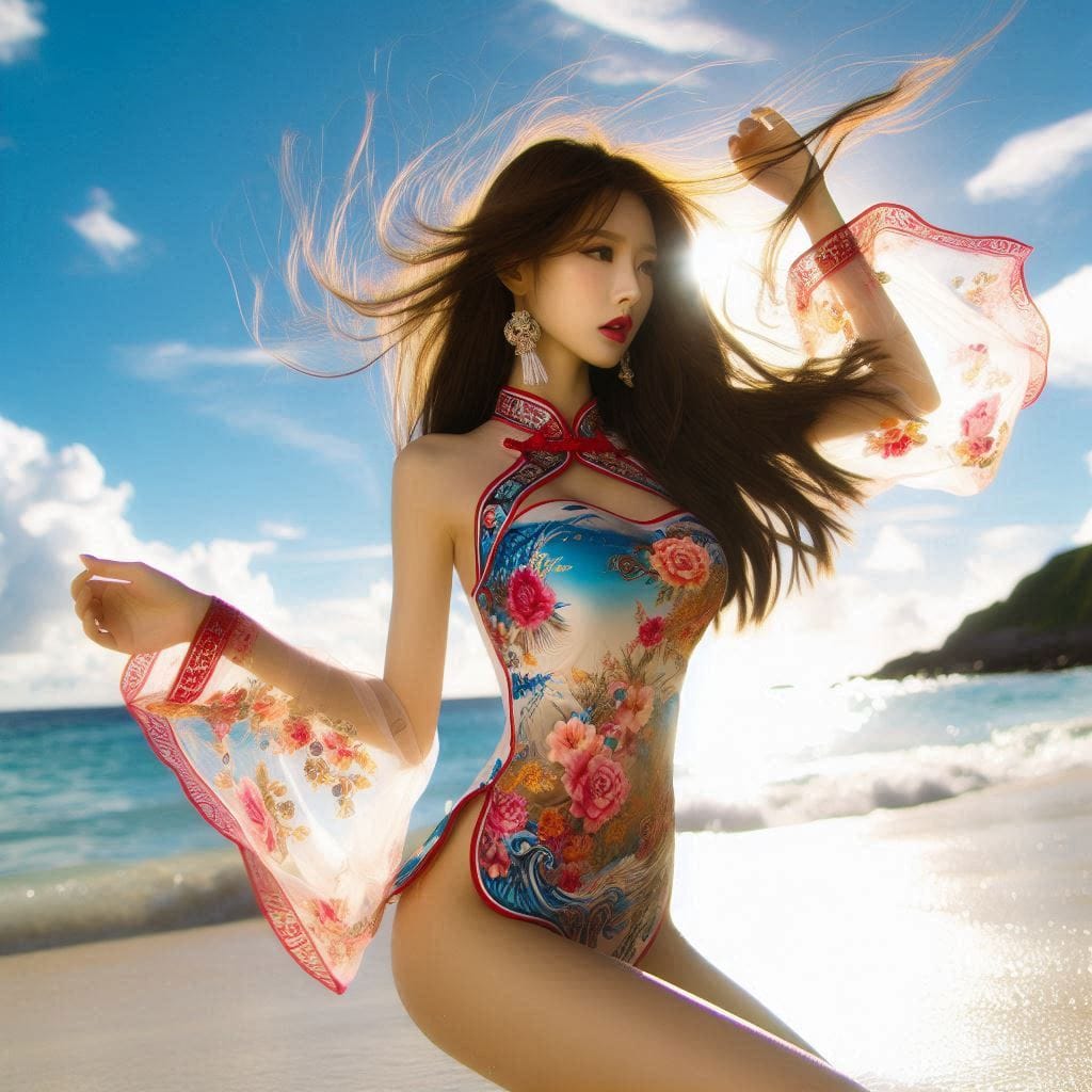 沙灘旗袍