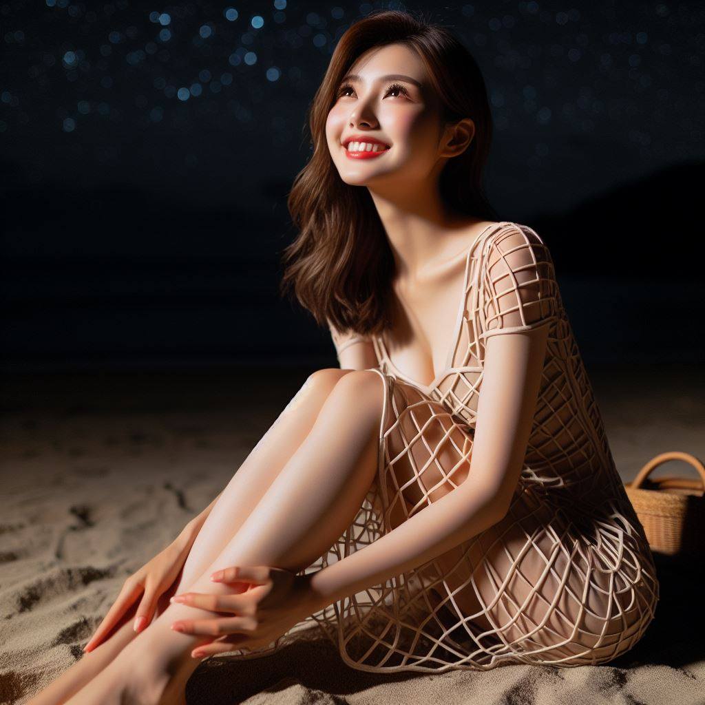 海邊看星星巧遇妹子