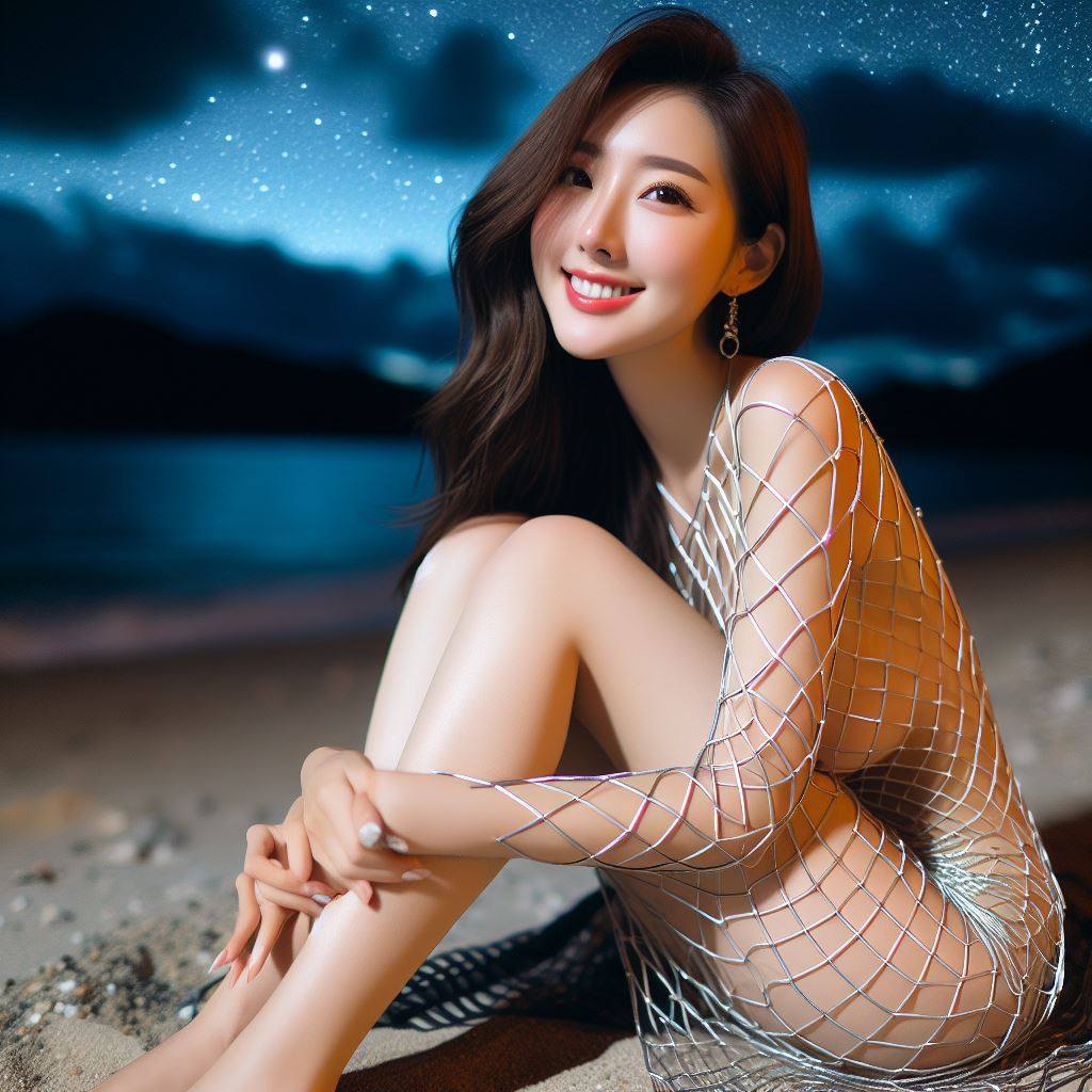 海邊看星星巧遇妹子
