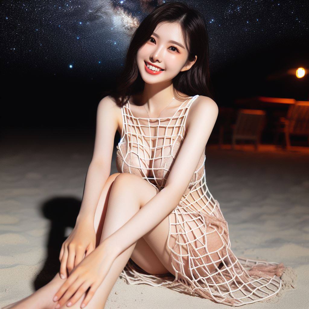 海邊看星星巧遇妹子