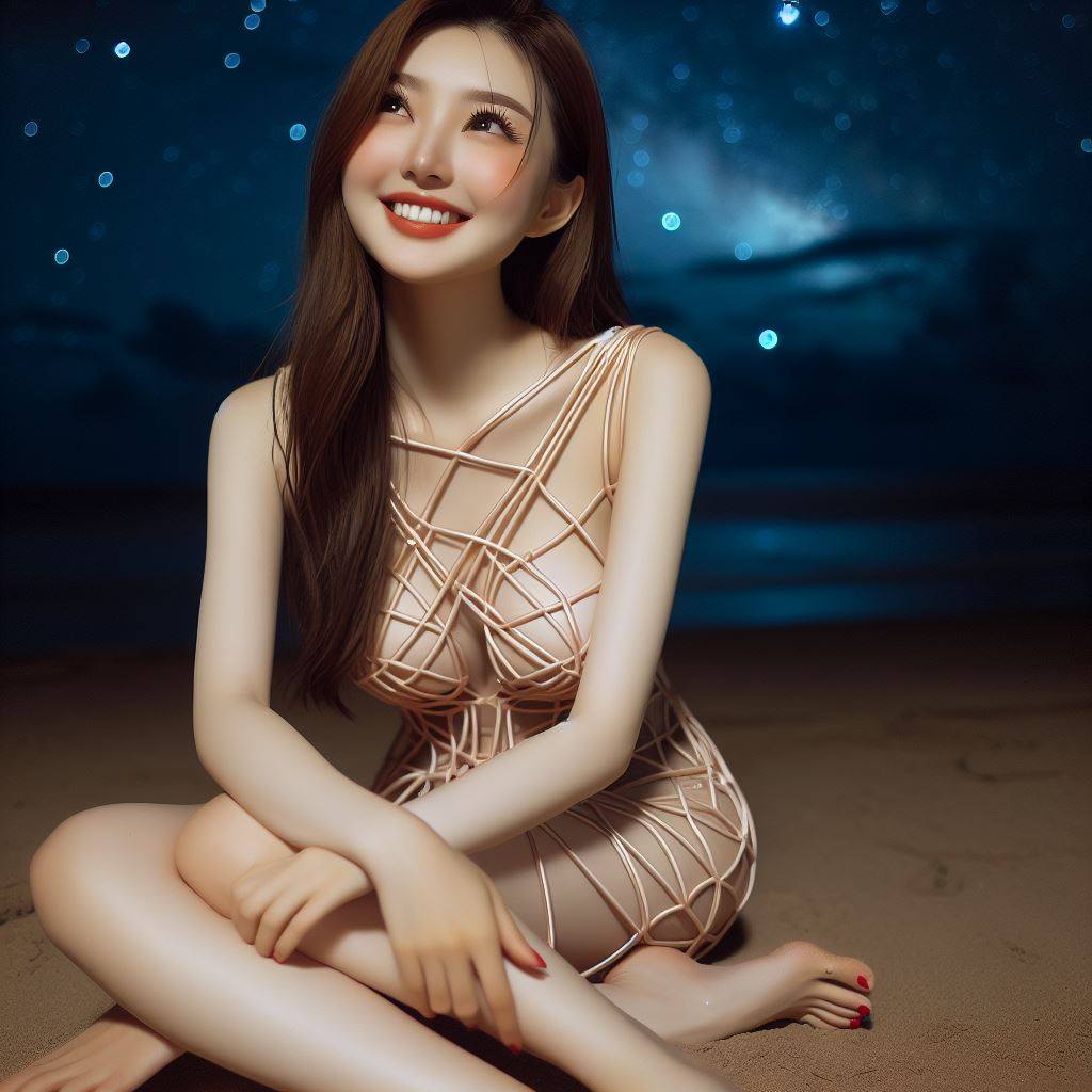 海邊看星星巧遇妹子