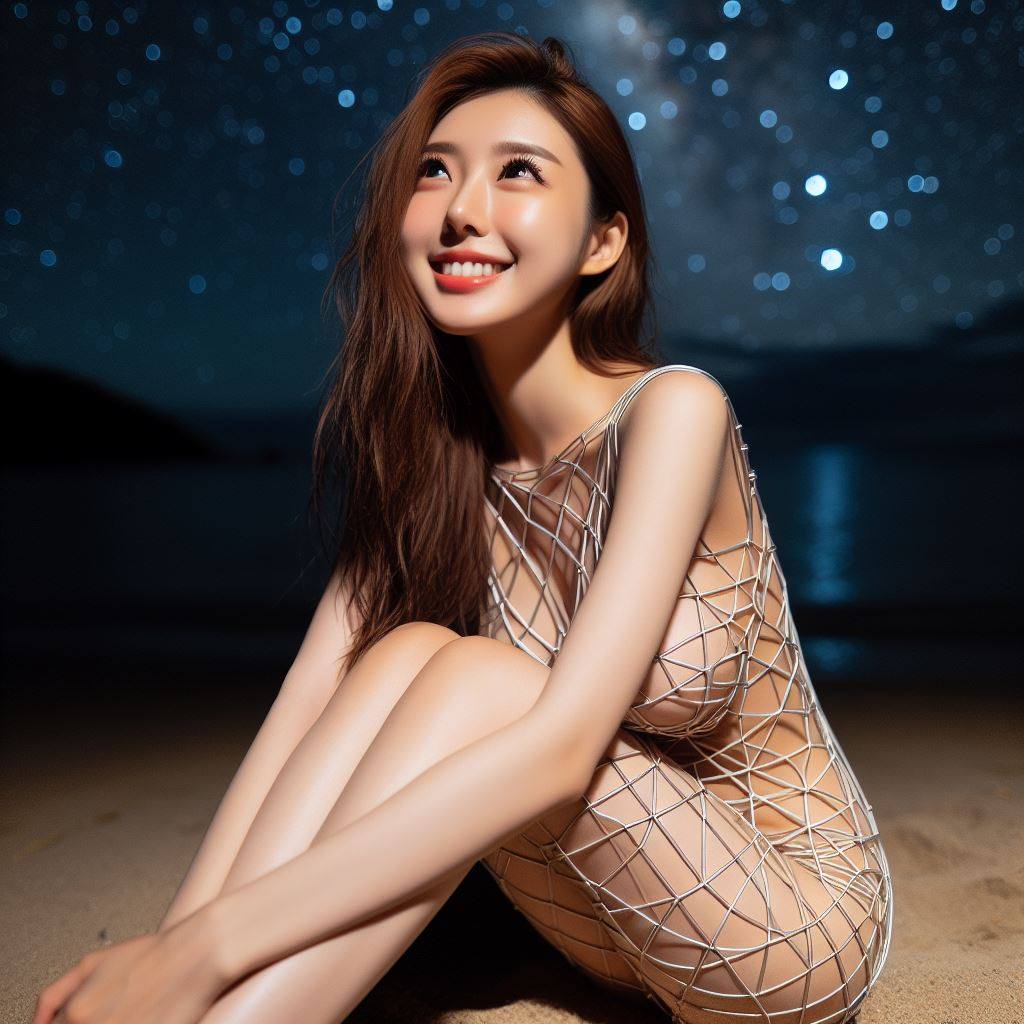 海邊看星星巧遇妹子