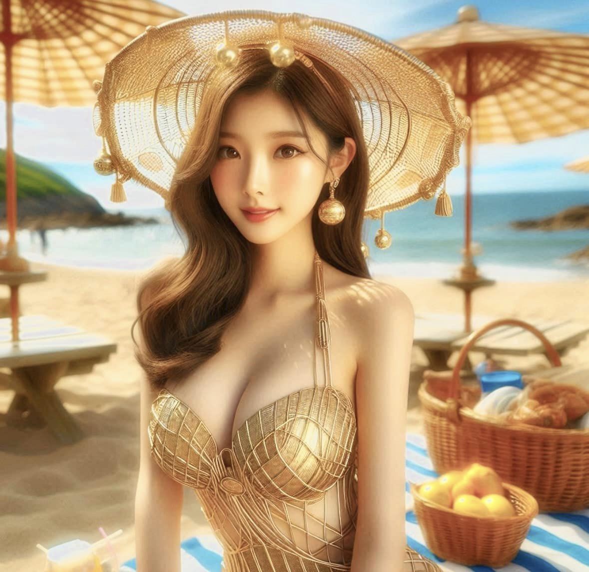 妹子海邊遊