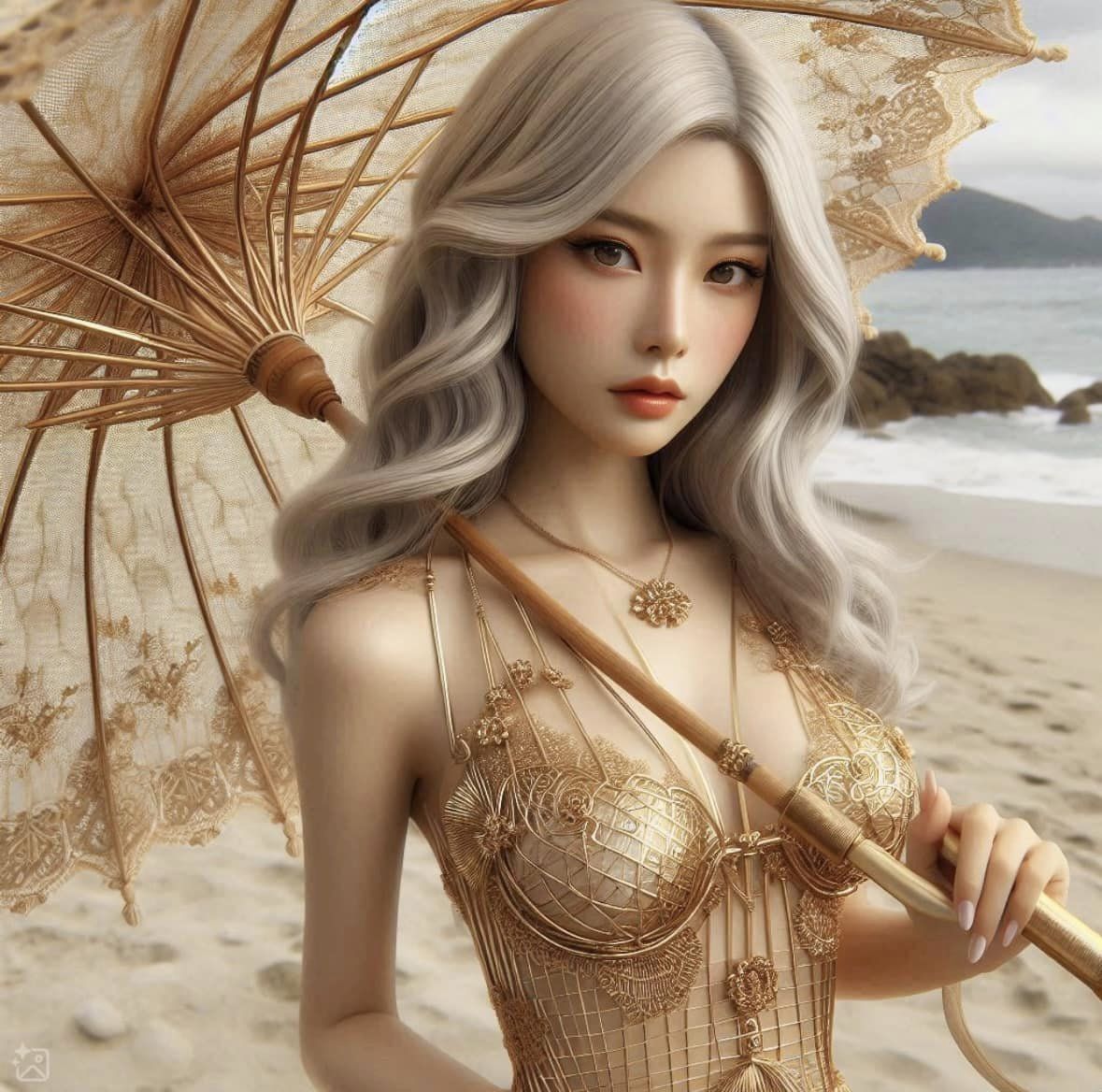 妹子海邊遊