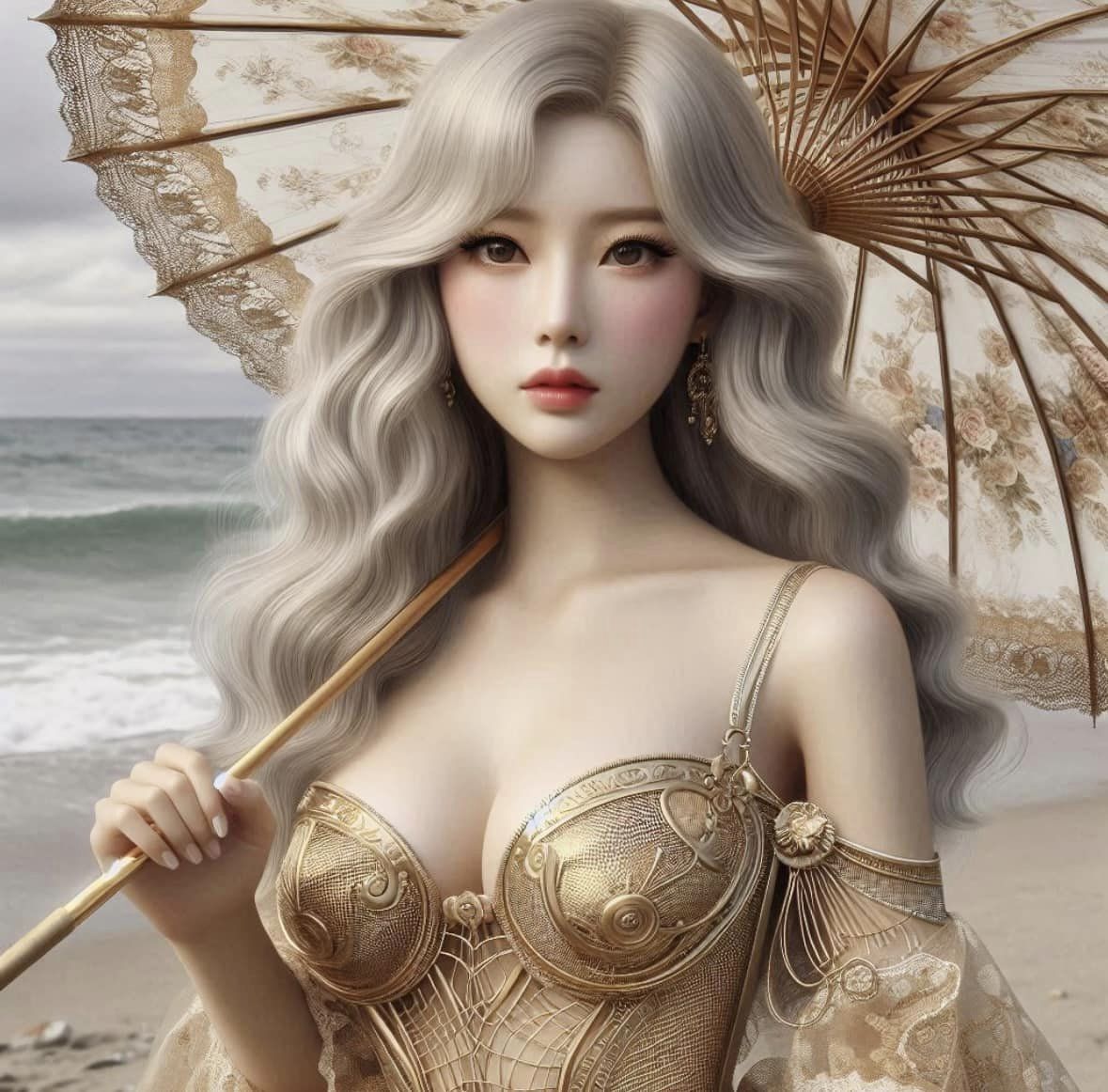 妹子海邊遊