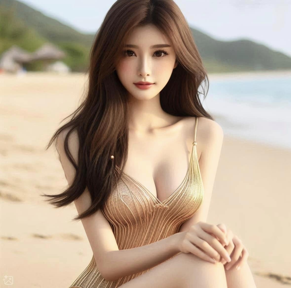 妹子海邊遊