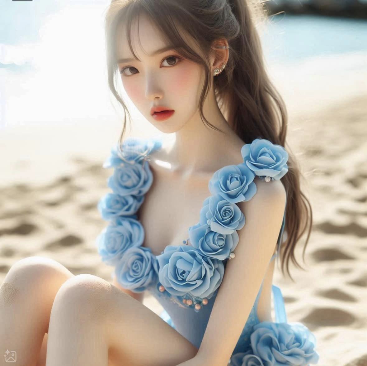 妹子海邊遊