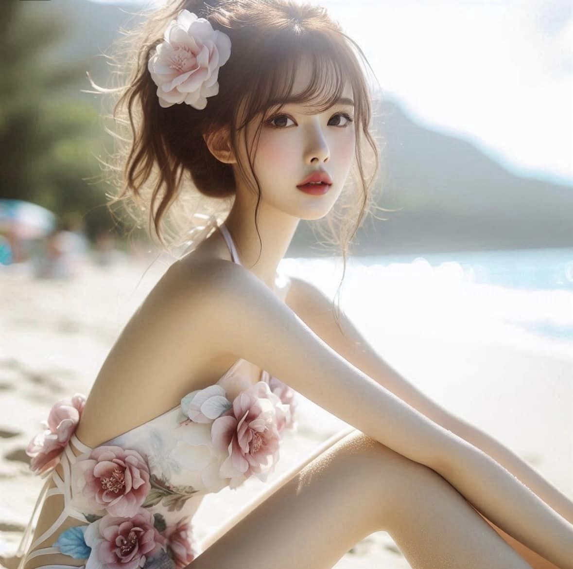 妹子海邊遊