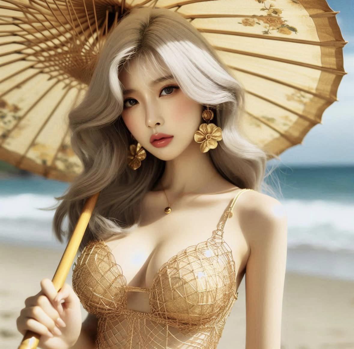 妹子海邊遊