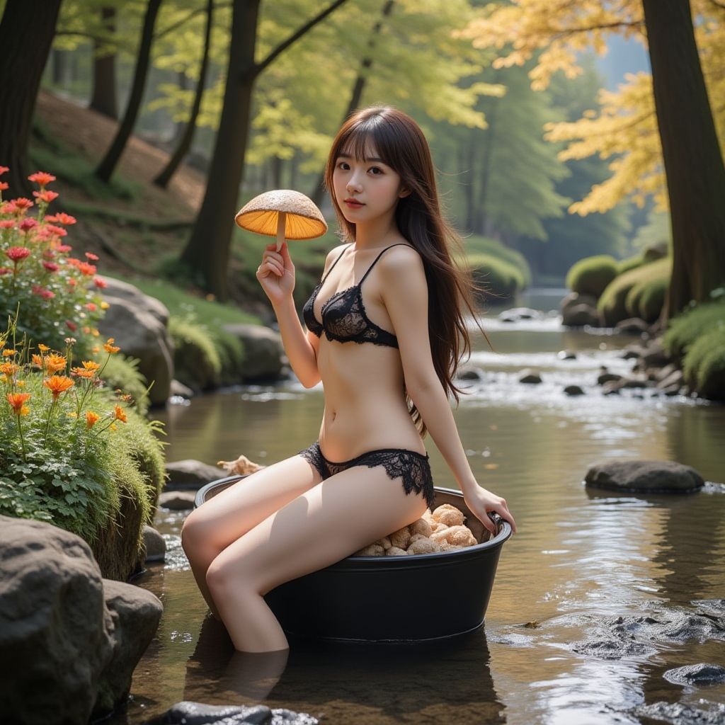 妹子採蘑菇．愈採愈大棵
