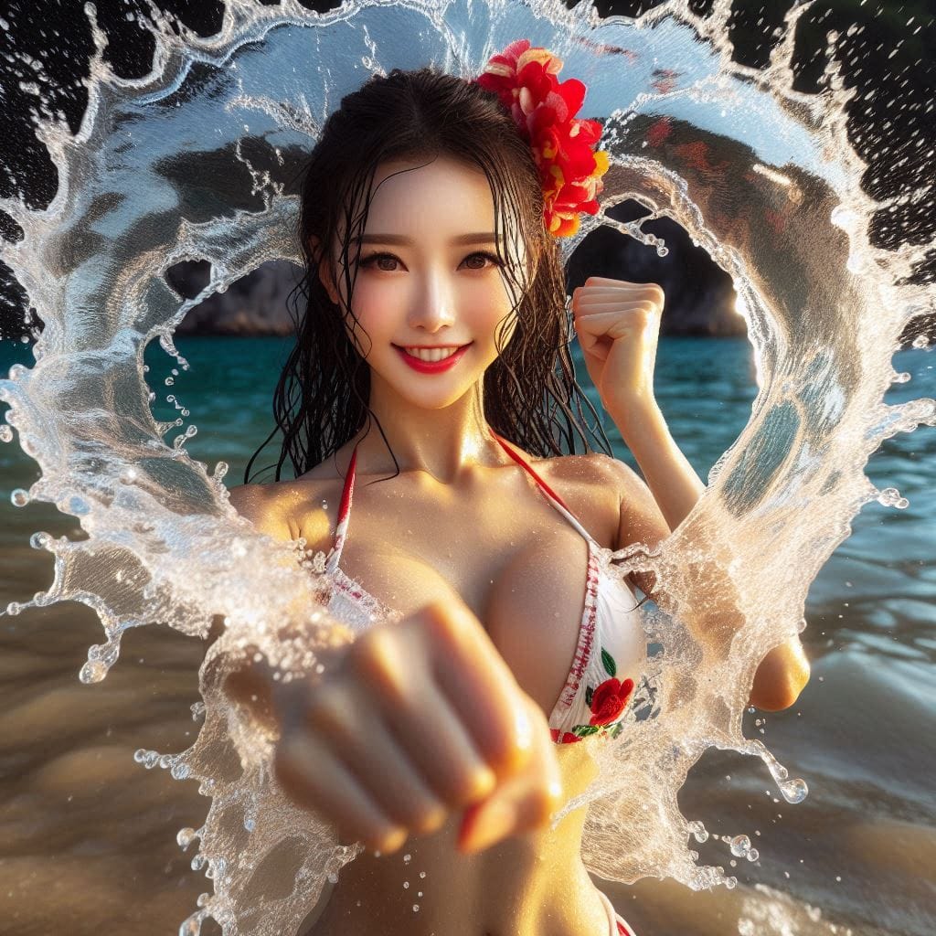 妹子練拳