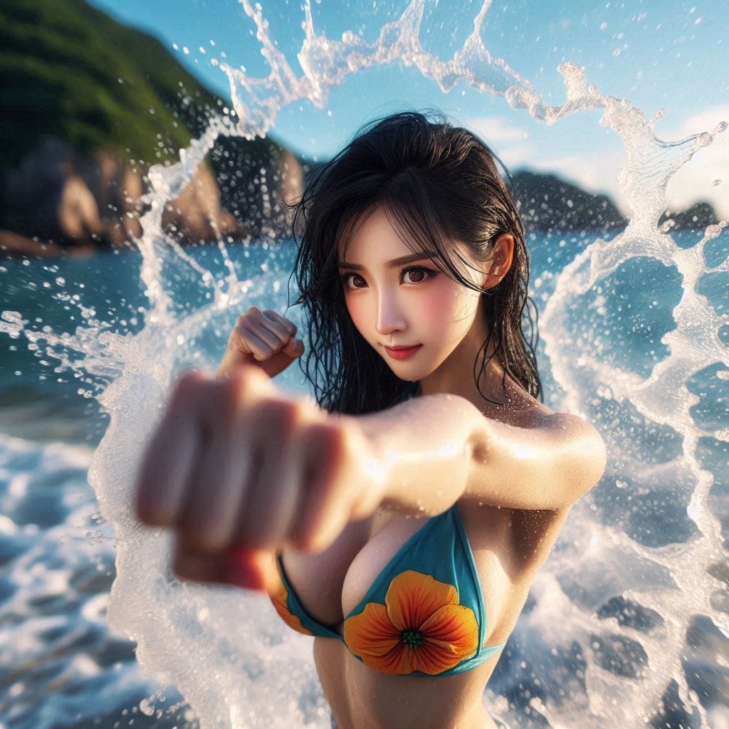 妹子練拳