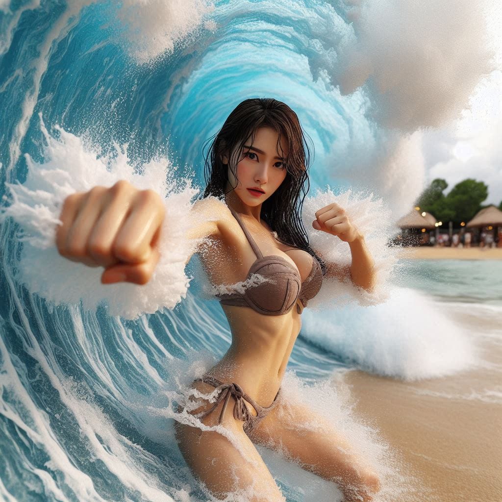 妹子練拳