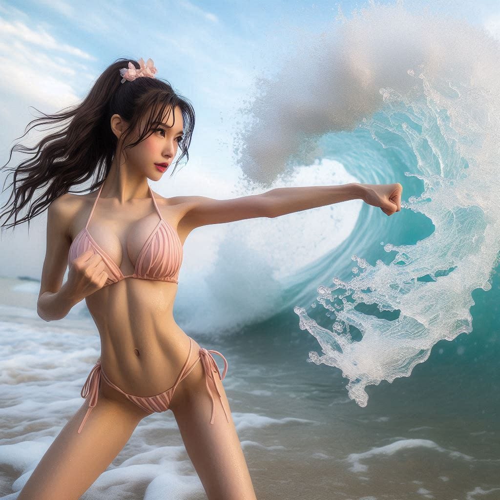 妹子練拳