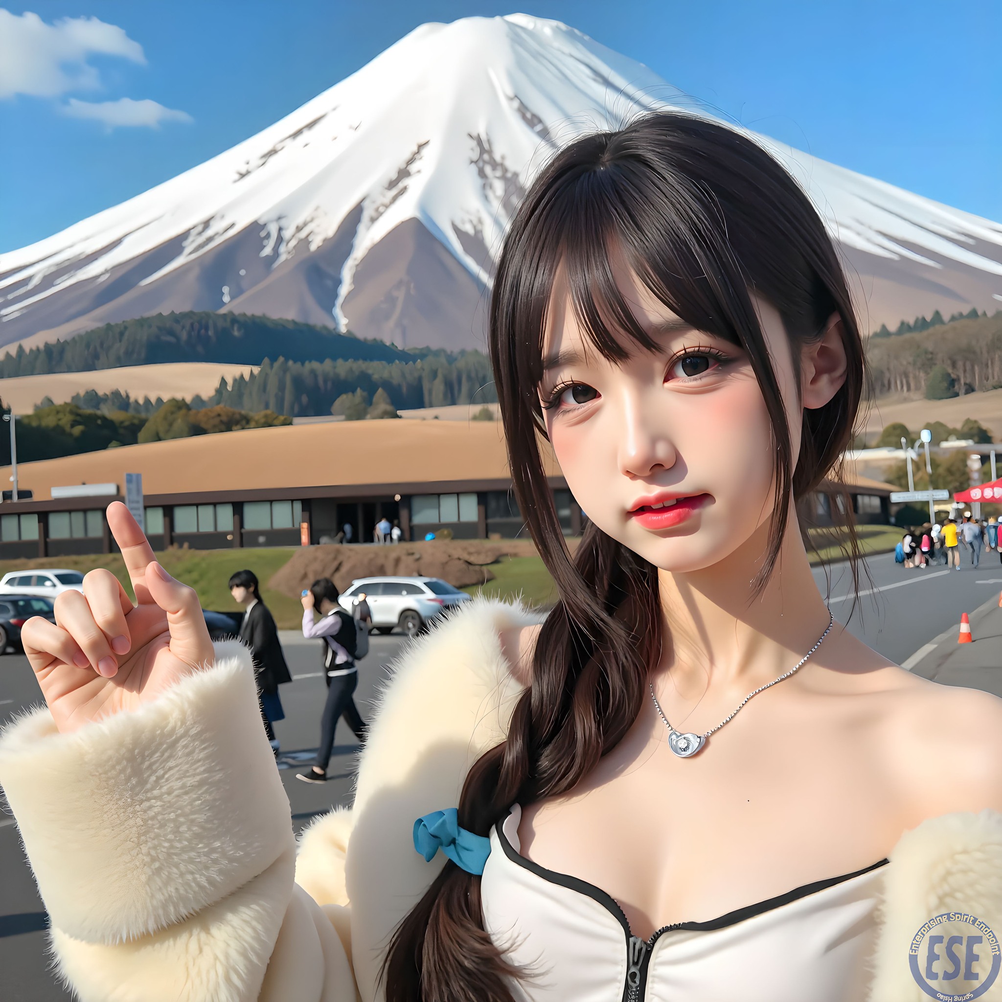 Internet celebrity sister took her sister to shoot outside Mt. Fuji