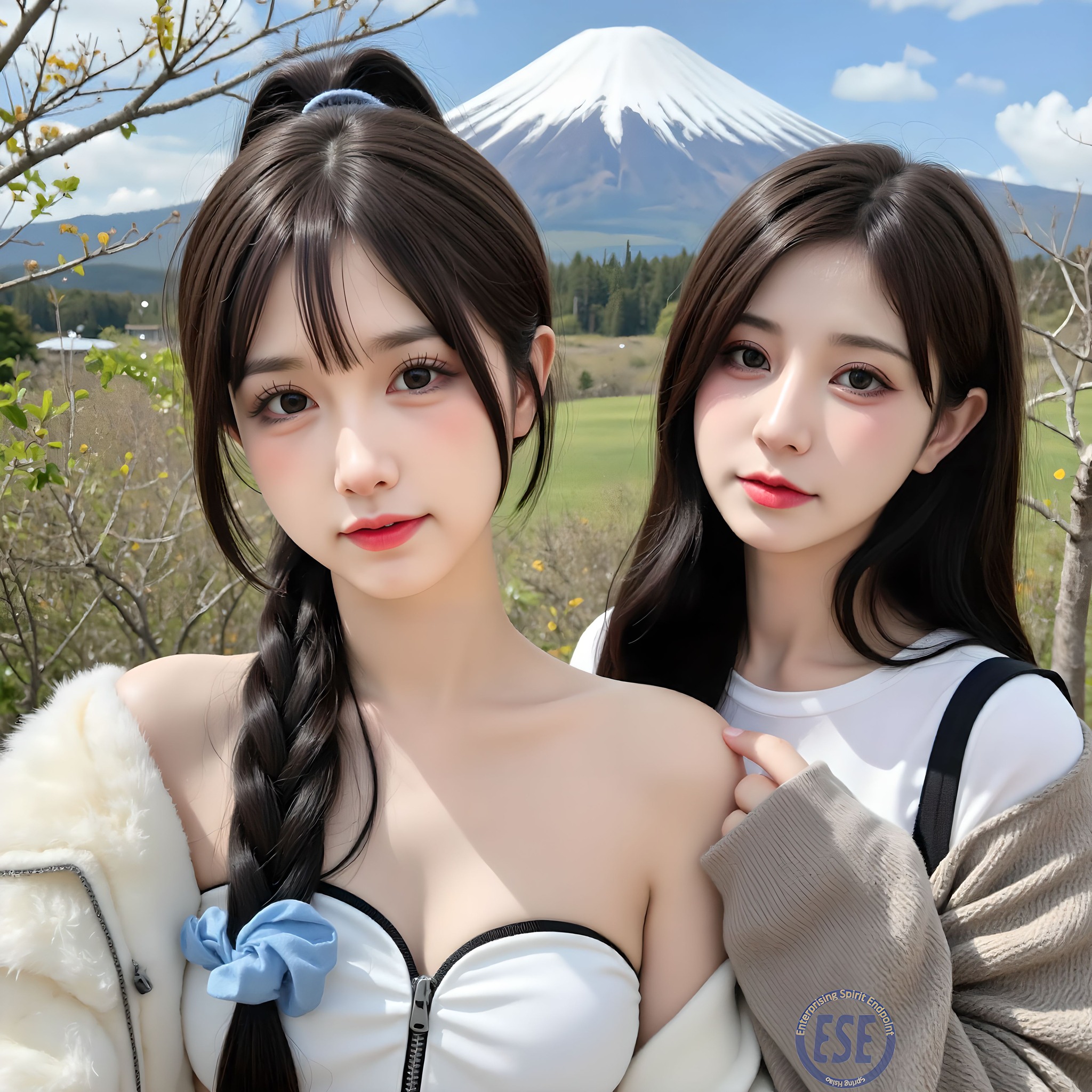 Internet celebrity sister took her sister to shoot outside Mt. Fuji