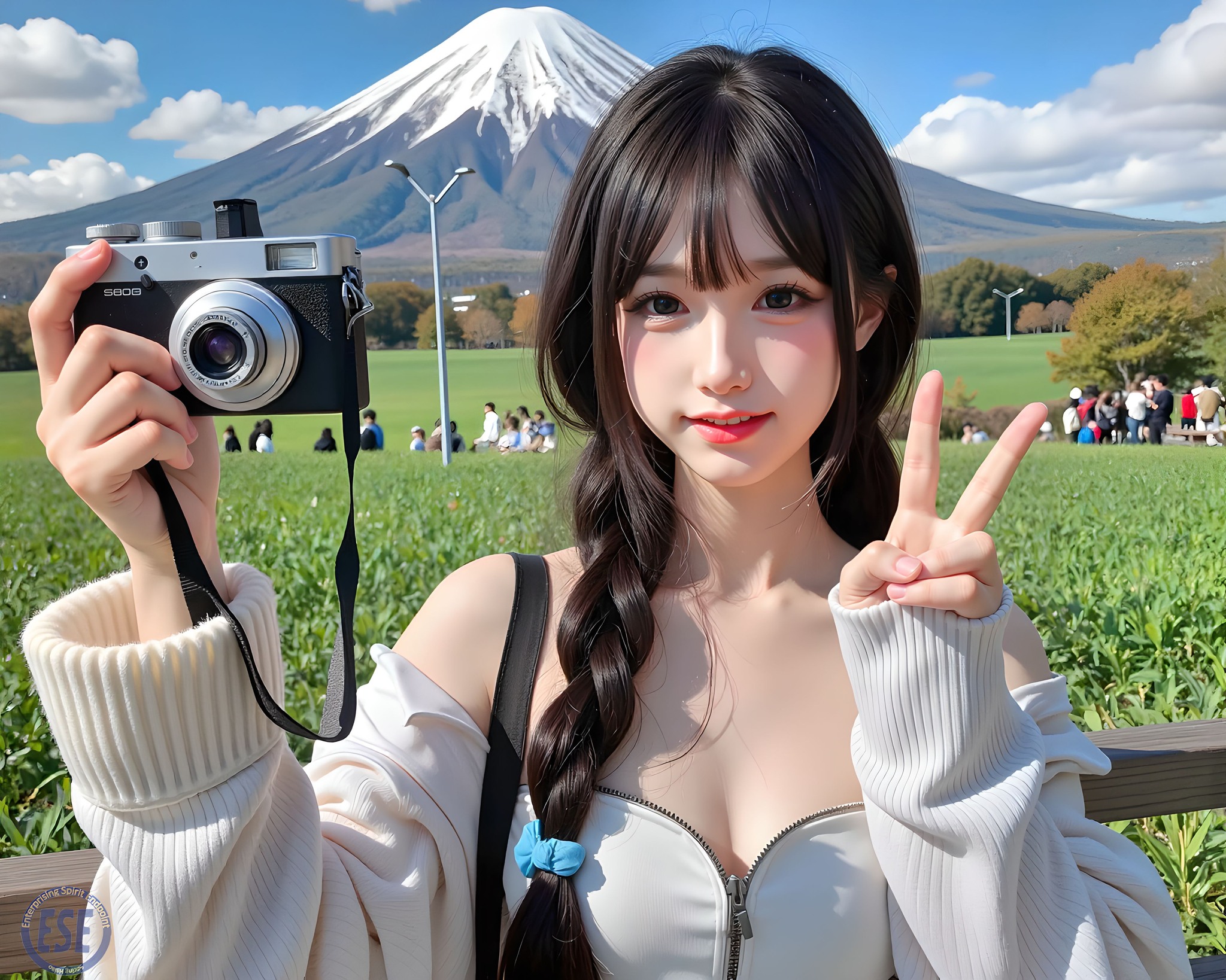 Internet celebrity sister took her sister to shoot outside Mt. Fuji