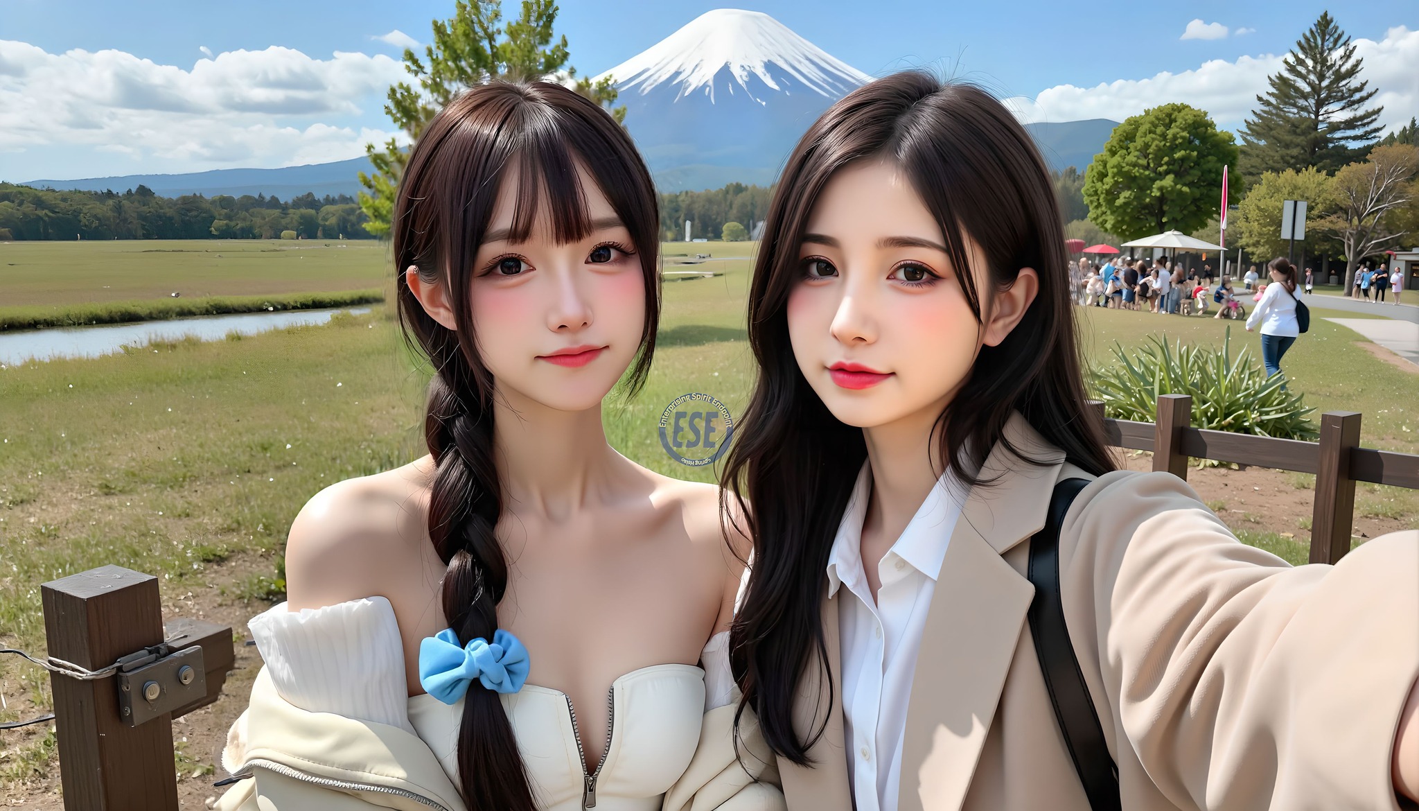Internet celebrity sister took her sister to shoot outside Mt. Fuji