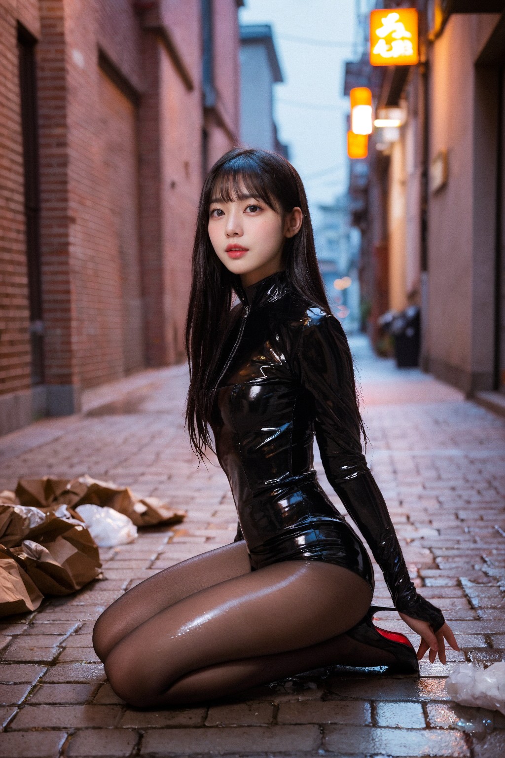 Alleys + latex + lady + (Platinum)