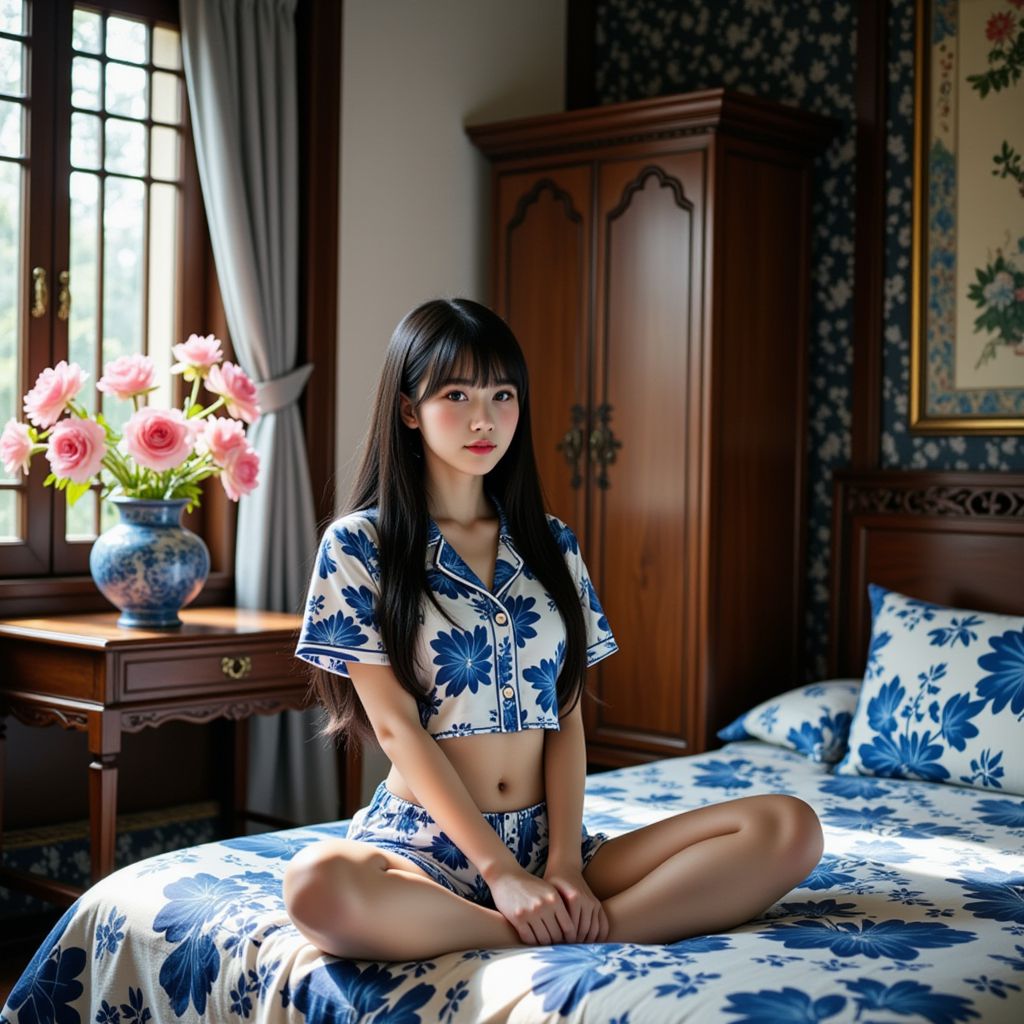 Blue and white porcelain girl blue and white porcelain bedroom