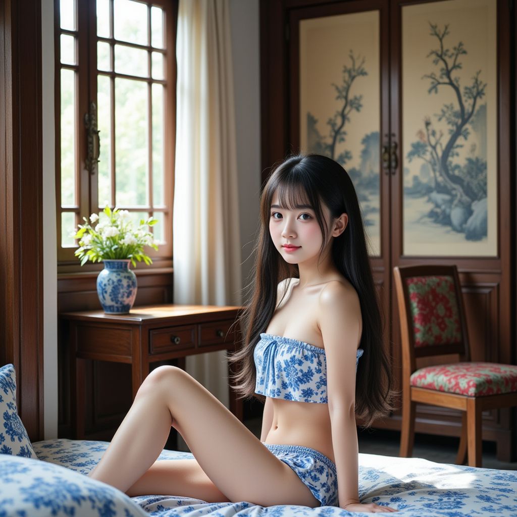 Blue and white porcelain girl blue and white porcelain bedroom