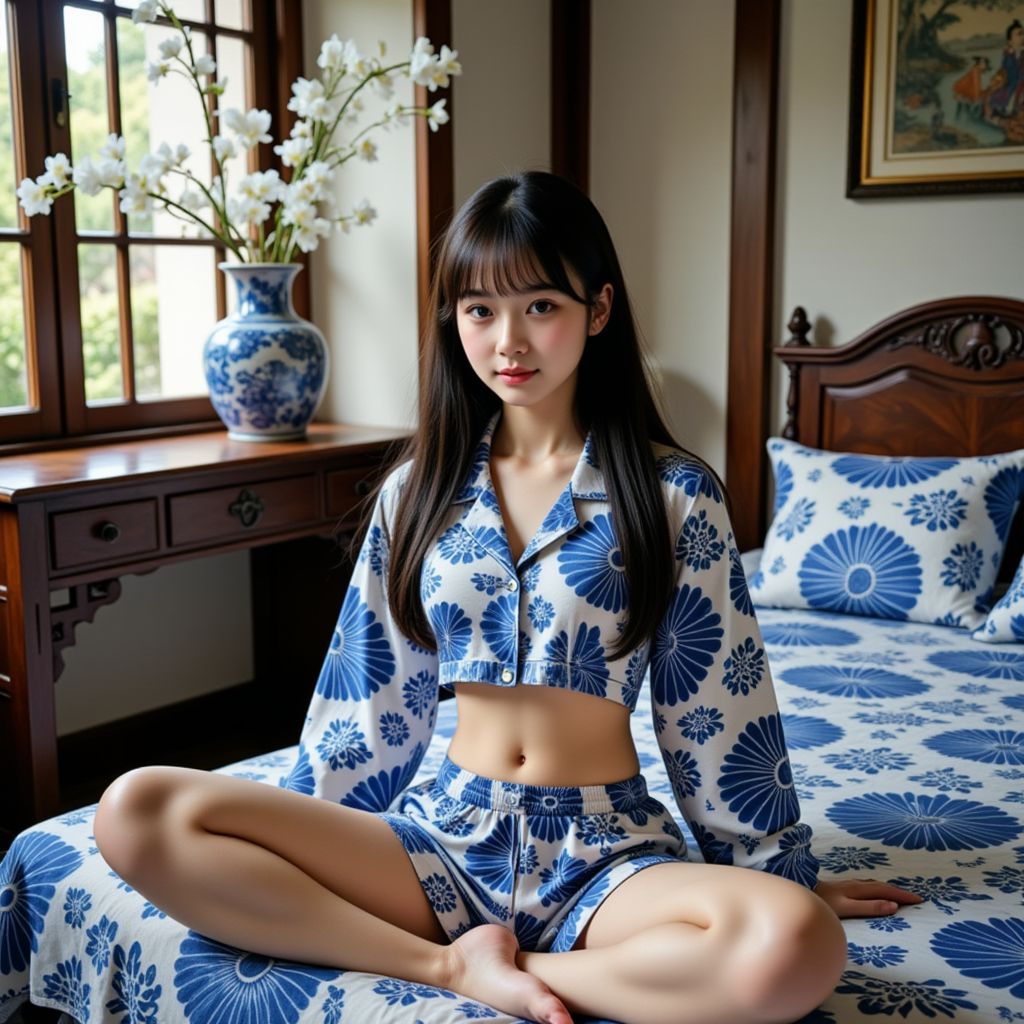 Blue and white porcelain girl blue and white porcelain bedroom
