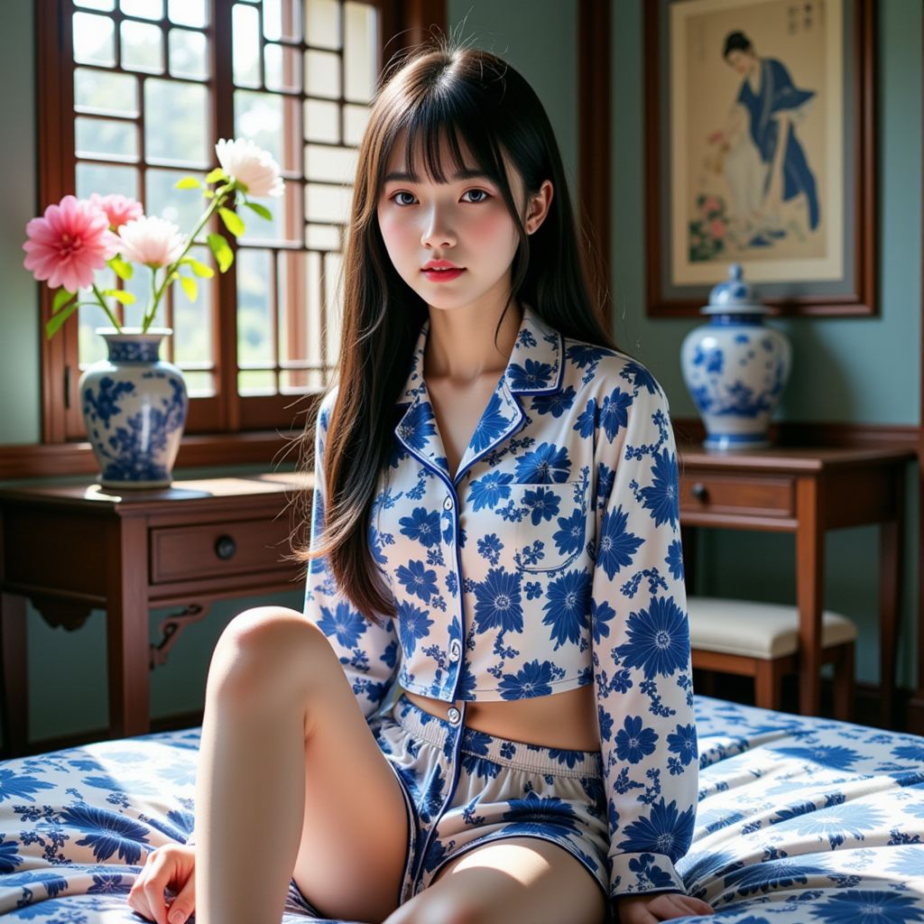 Blue and white porcelain girl blue and white porcelain bedroom