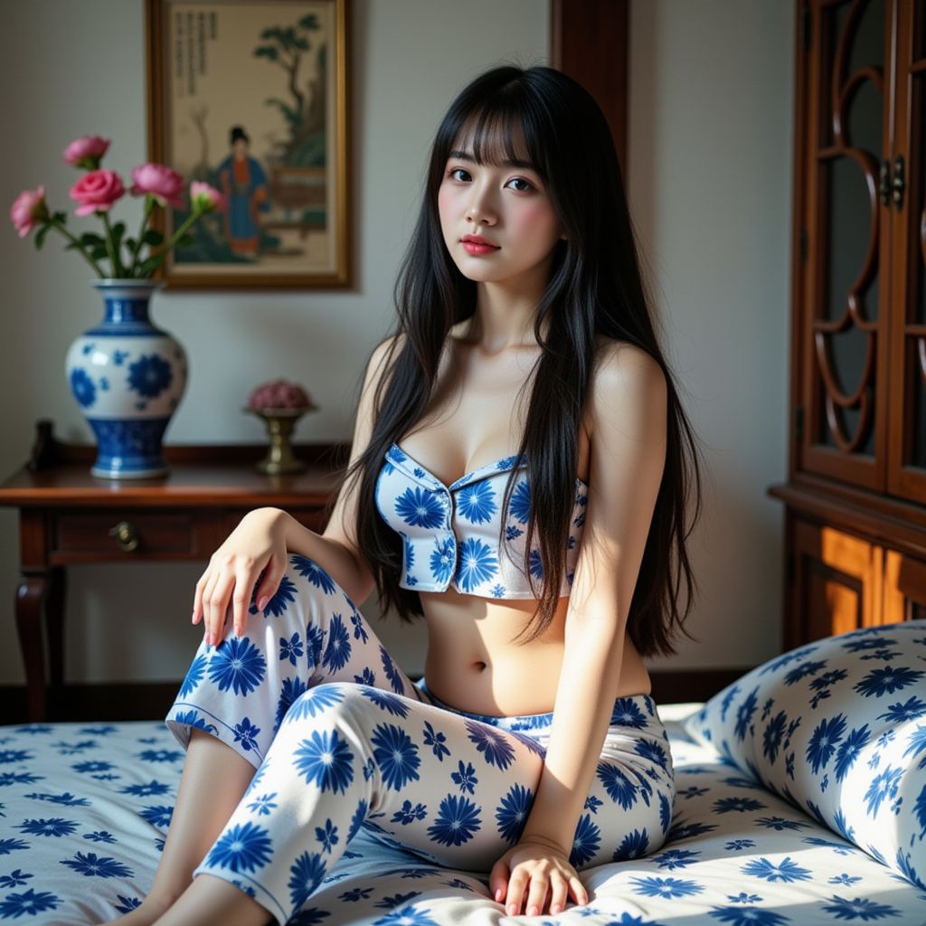 Blue and white porcelain girl blue and white porcelain bedroom