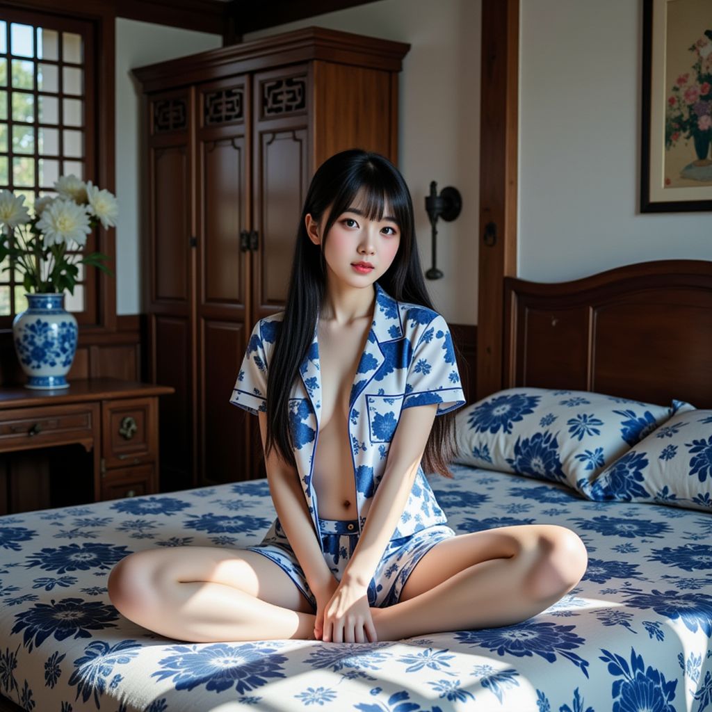 Blue and white porcelain girl blue and white porcelain bedroom