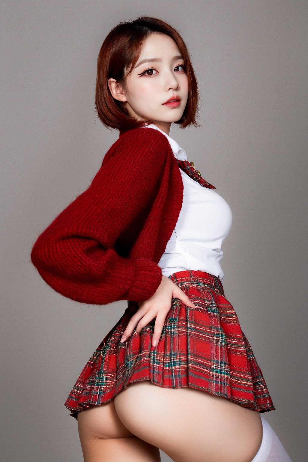 red + cardigan + (Platinum)