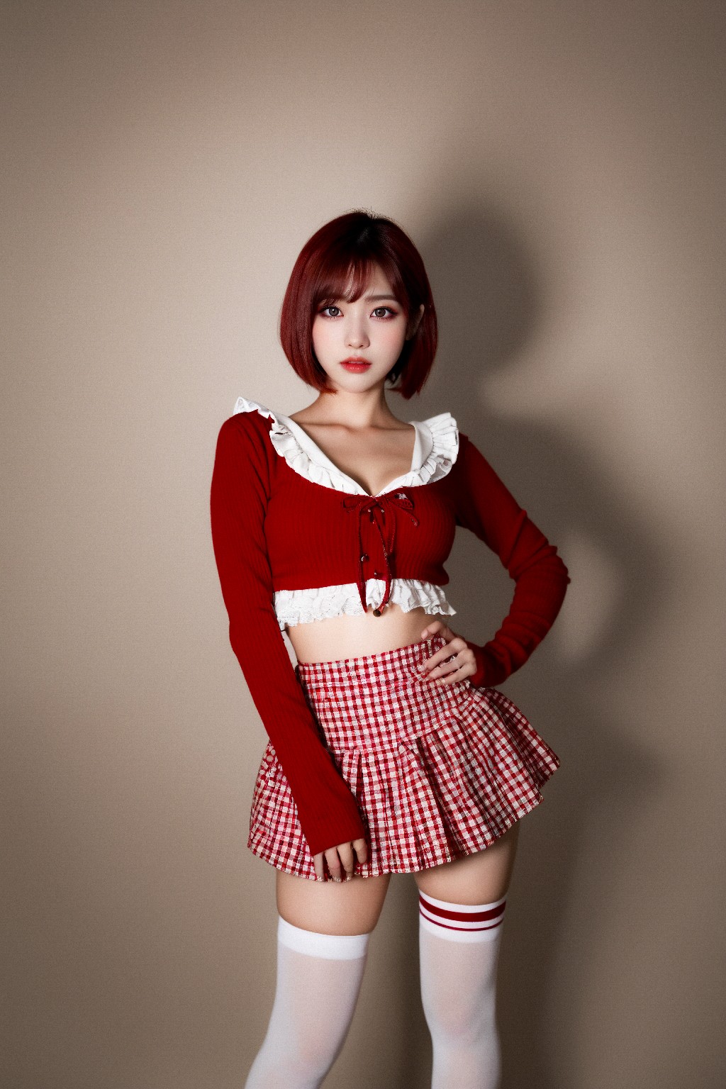 red + cardigan + (Platinum)