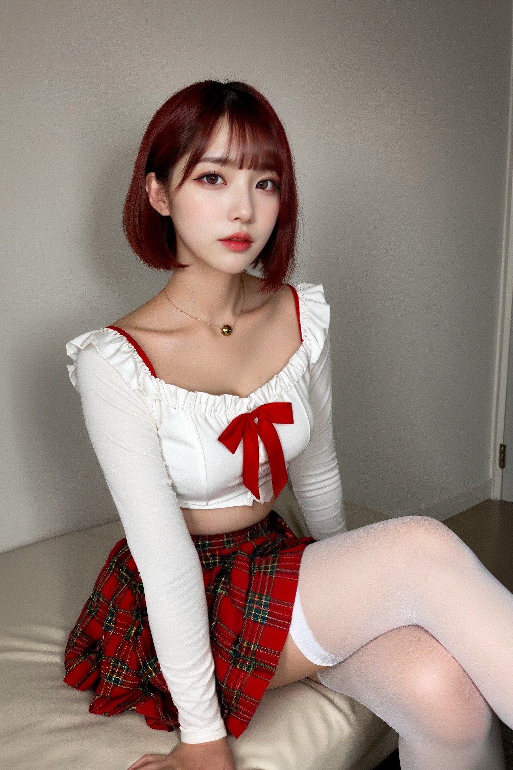 red + cardigan + (Platinum)
