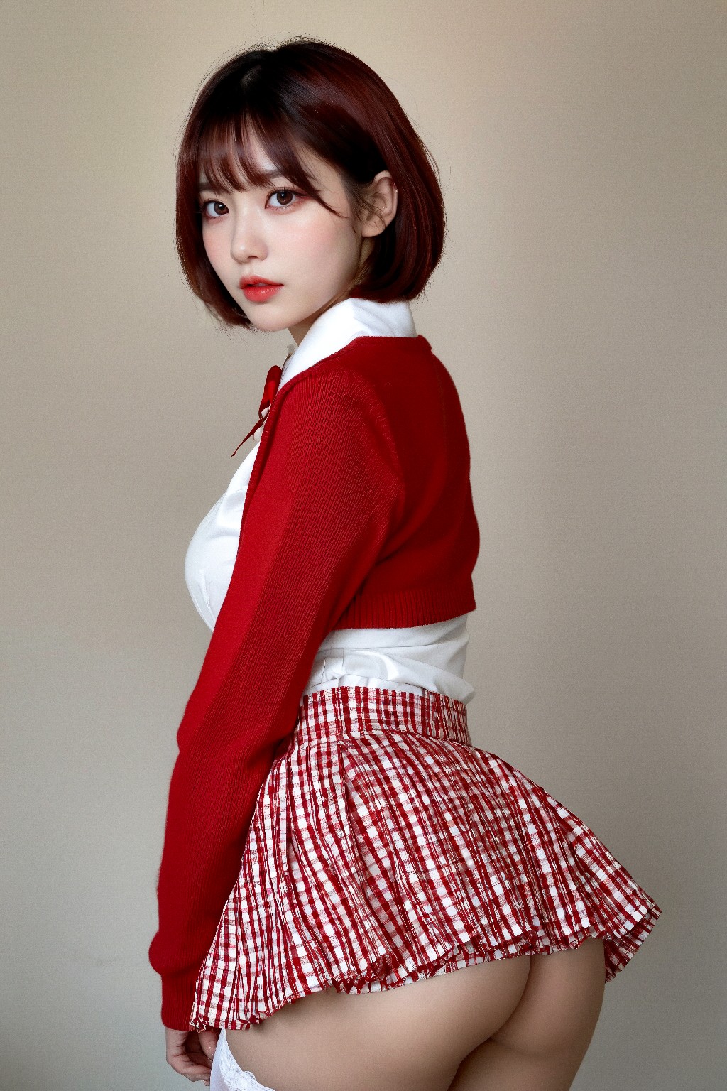 red + cardigan + (Platinum)