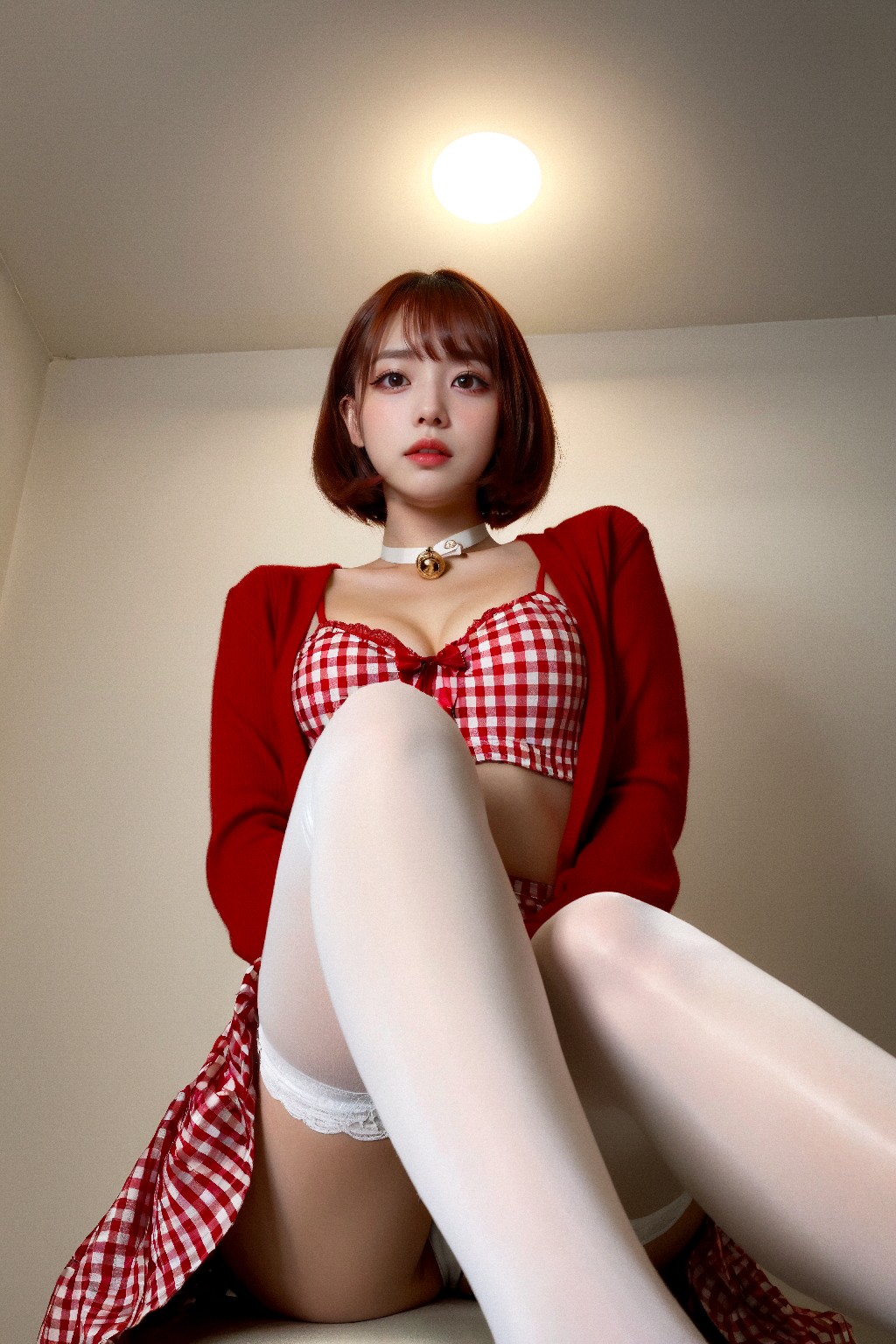 red + cardigan + (Platinum)