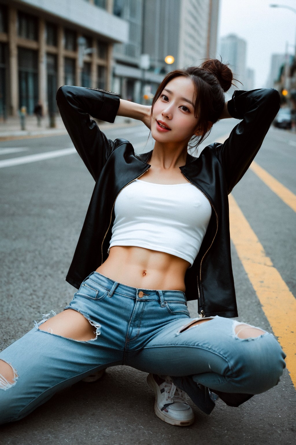 Leather jackets and jeans