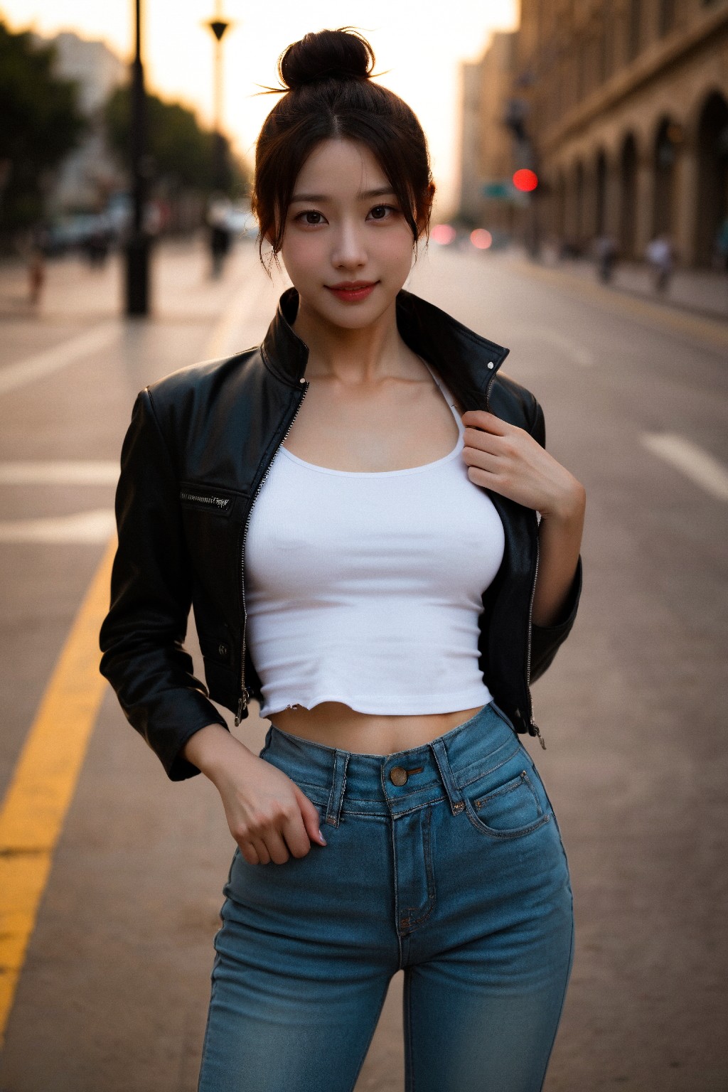 Leather jackets and jeans
