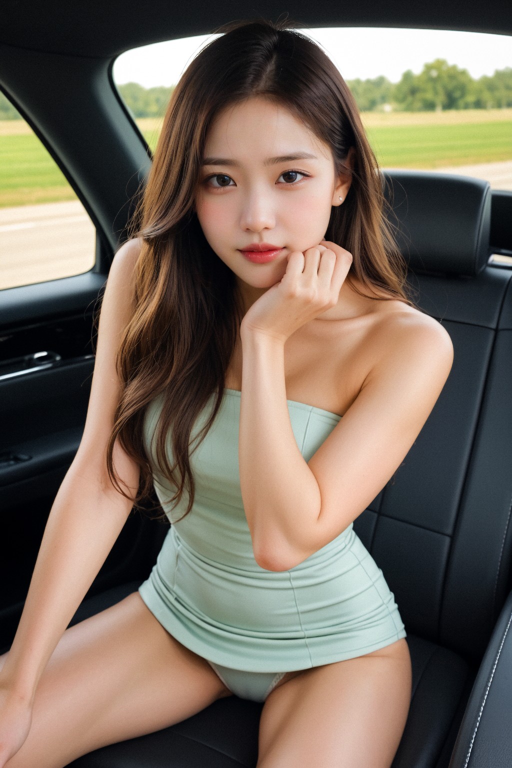 In the car