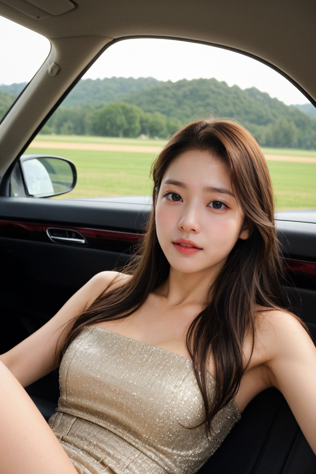 In the car