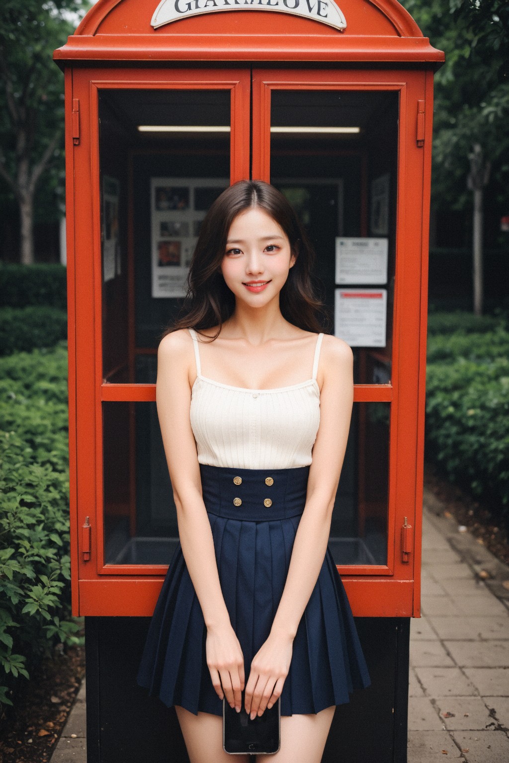 Girl in down shirt and dress