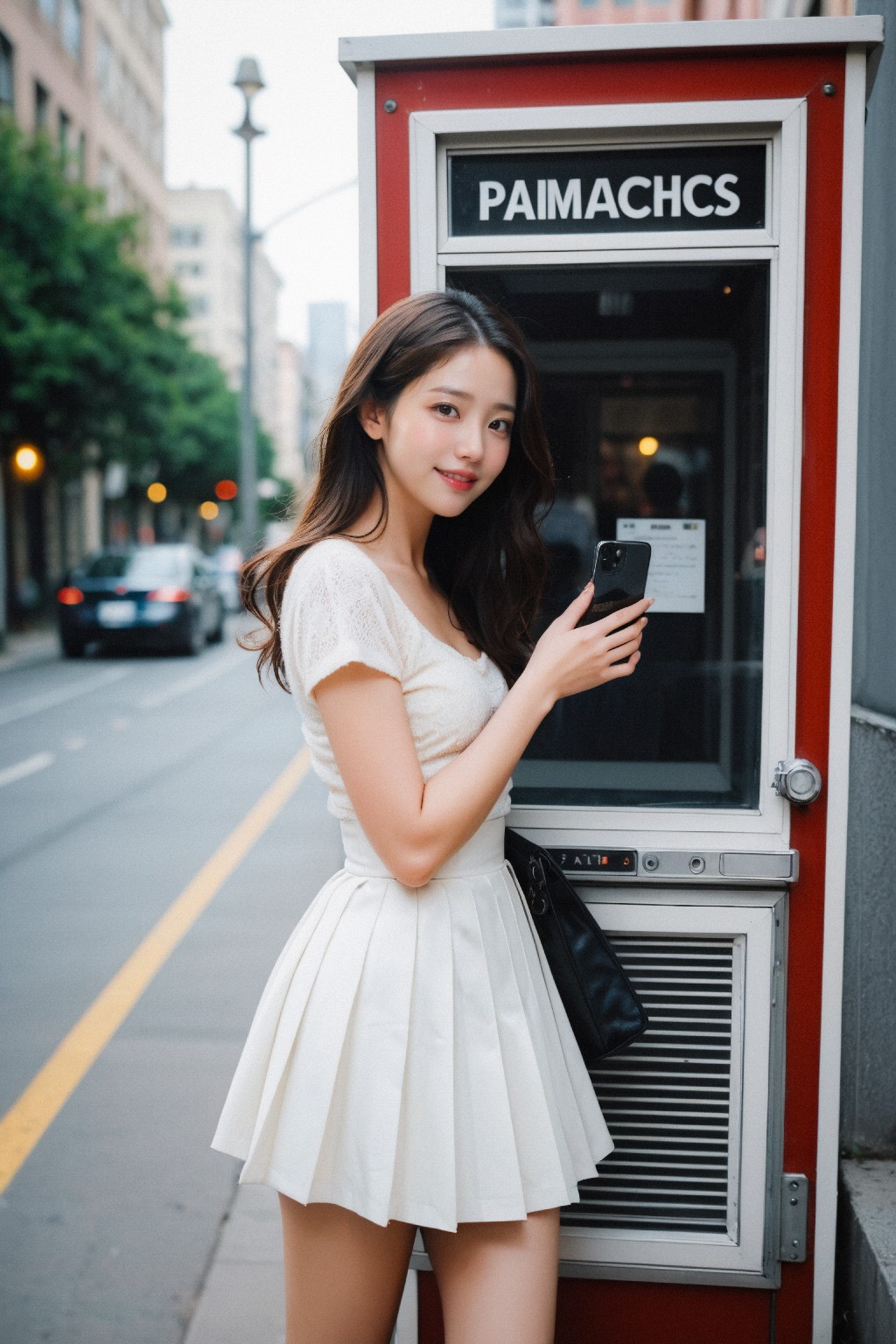 Girl in down shirt and dress