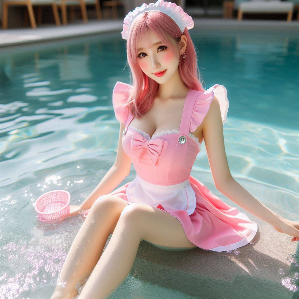 Girls Pool Patting