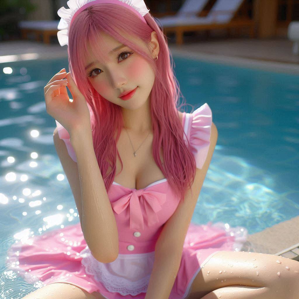 Girls Pool Patting