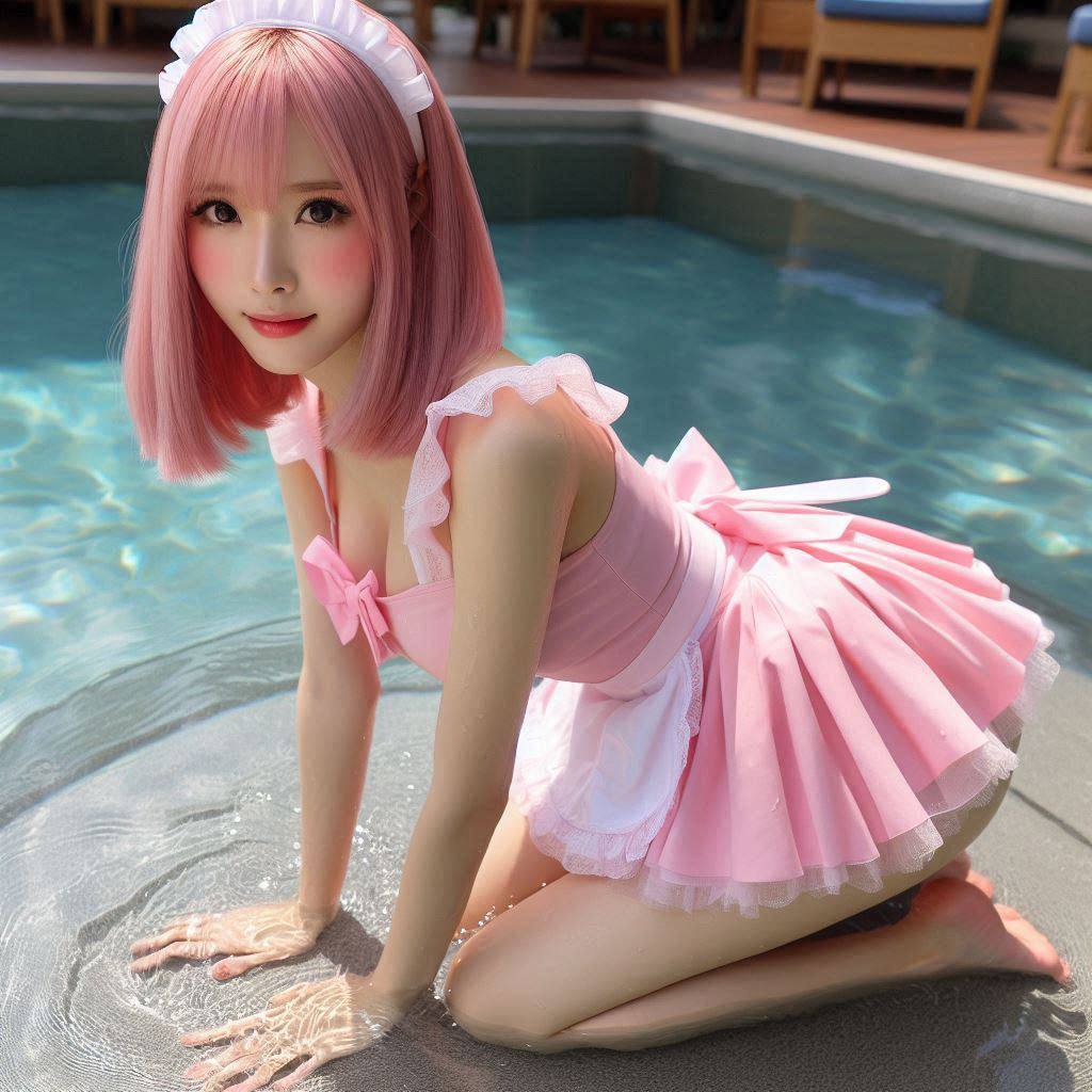 Girls Pool Patting