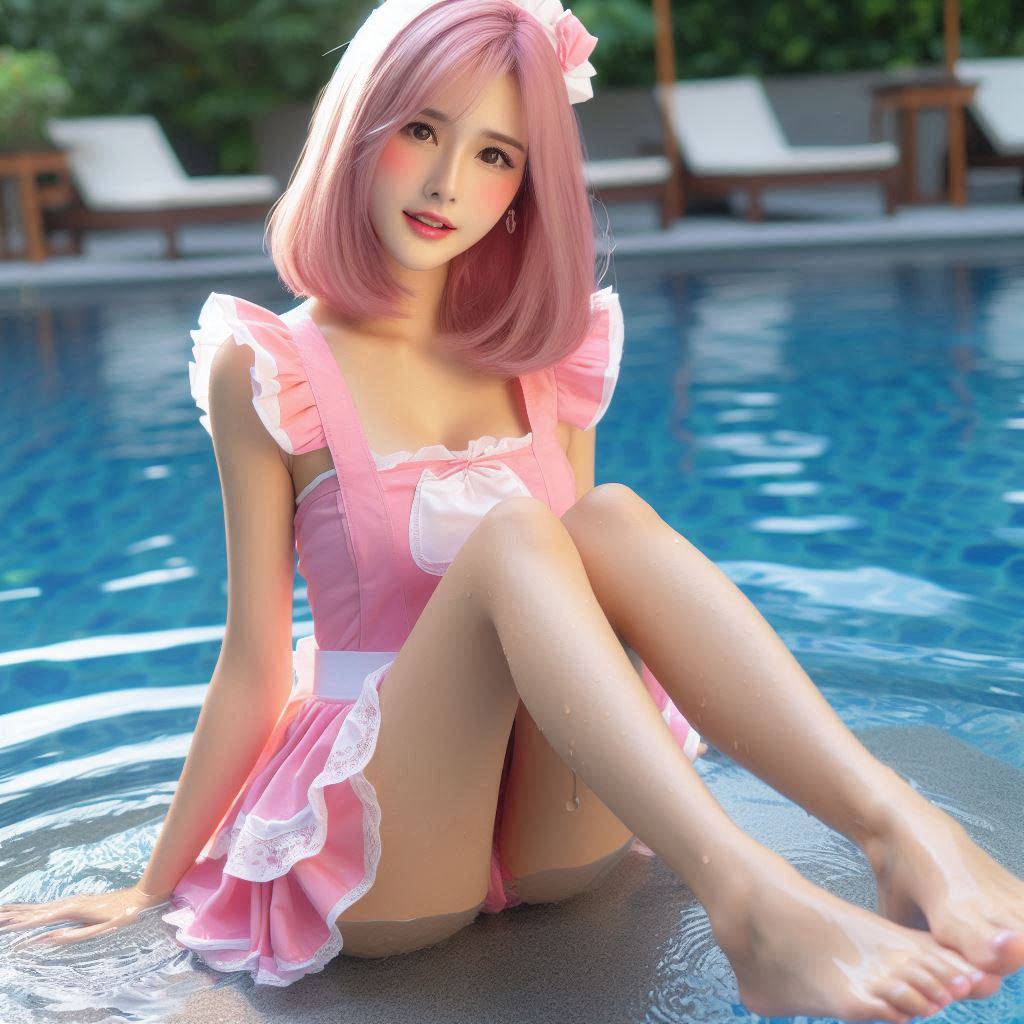 Girls Pool Patting
